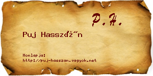 Puj Hasszán névjegykártya